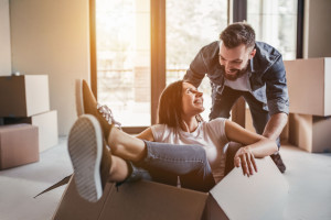 Couple moving in new house