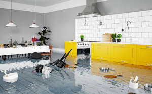 flooding kitchen interior.